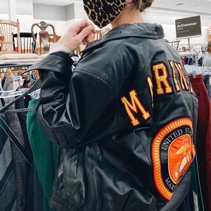 GENUINE AUTHENTIC 100% US MARINE CORPS. “MARINES” LEATHER BOMBER JACKET